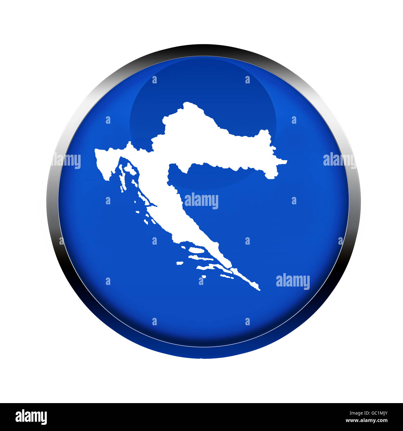 Croazia pulsante mappa nei colori dell'Unione europea. Foto Stock