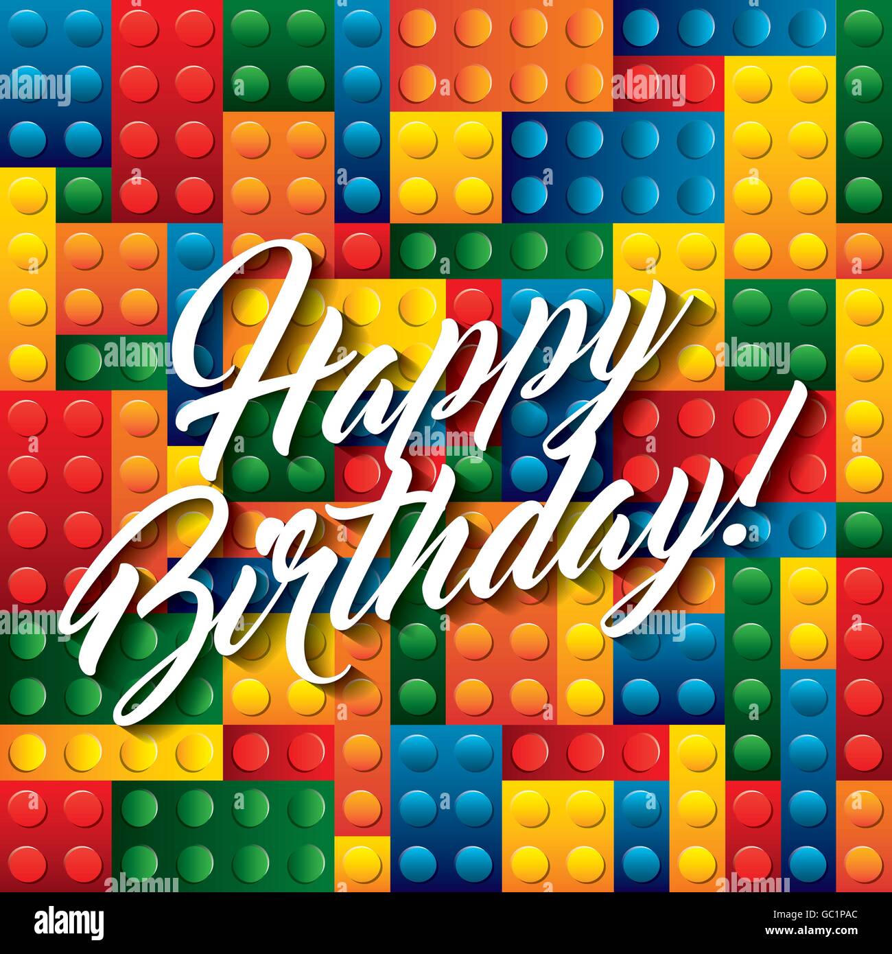 Pezzi di Lego e la relativa icona. Buon compleanno design. Grafica  vettoriale Immagine e Vettoriale - Alamy