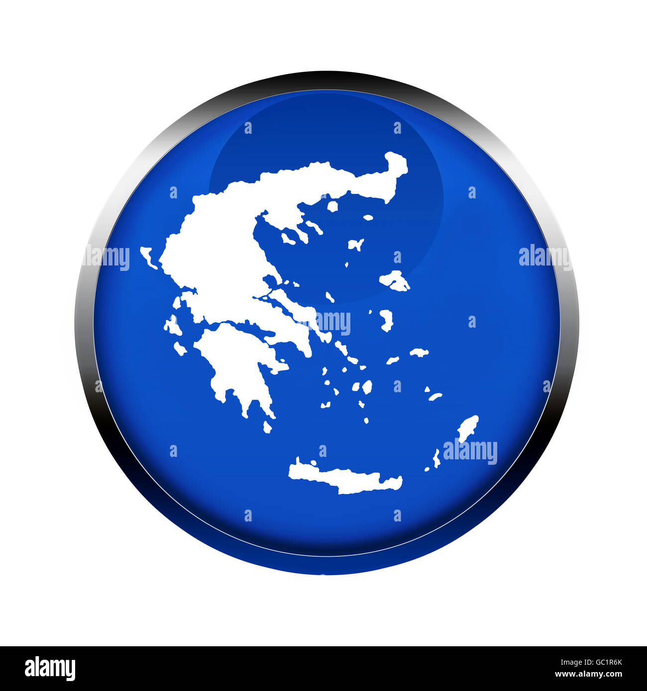 Grecia pulsante mappa nei colori dell'Unione europea. Foto Stock