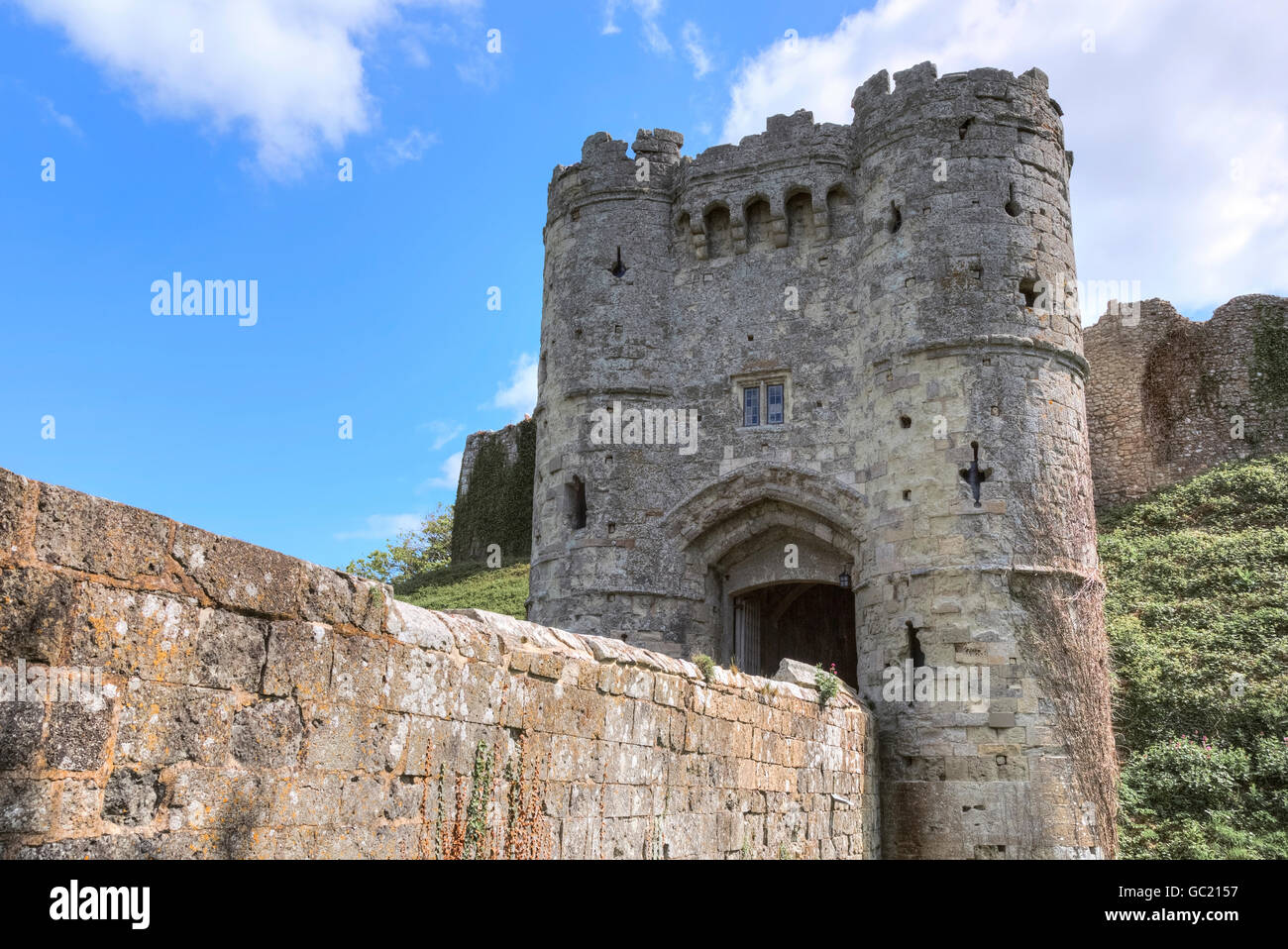 Il castello di Carisbrooke, Isle of Wight, England, Regno Unito Foto Stock