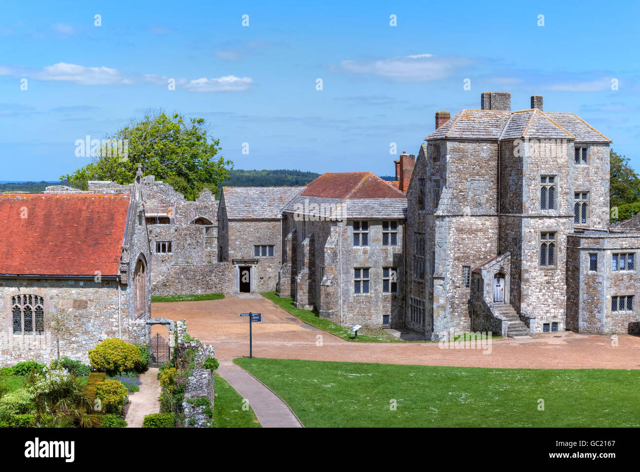 Il castello di Carisbrooke, Isle of Wight, England, Regno Unito Foto Stock