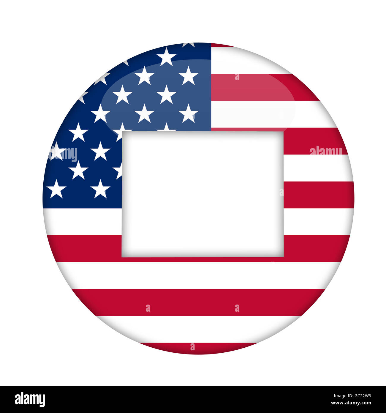 Stato del Wyoming del badge America isolata su uno sfondo bianco. Foto Stock