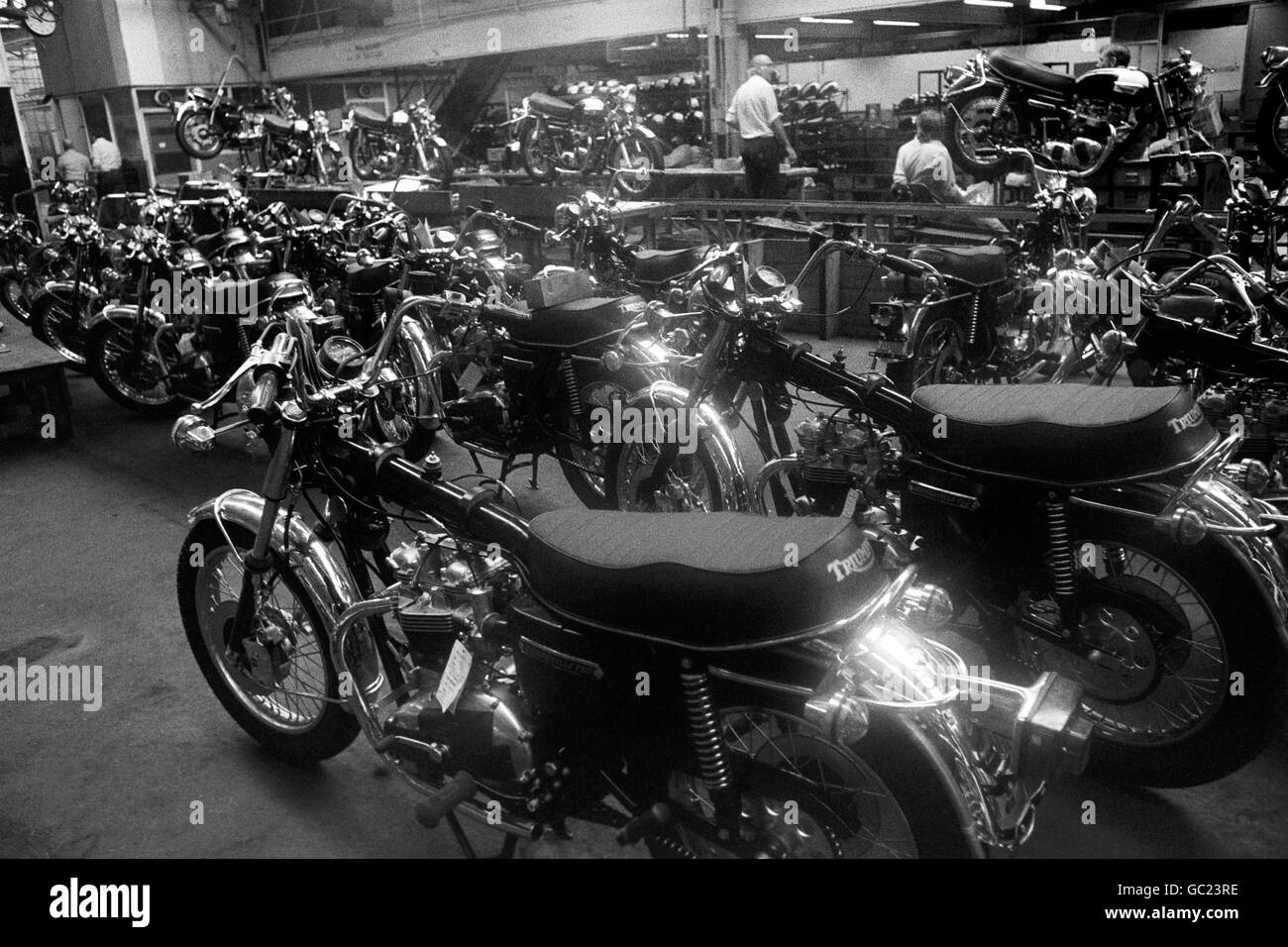 Industria - Produzione - Motociclette - Meriden - 1975 Foto Stock