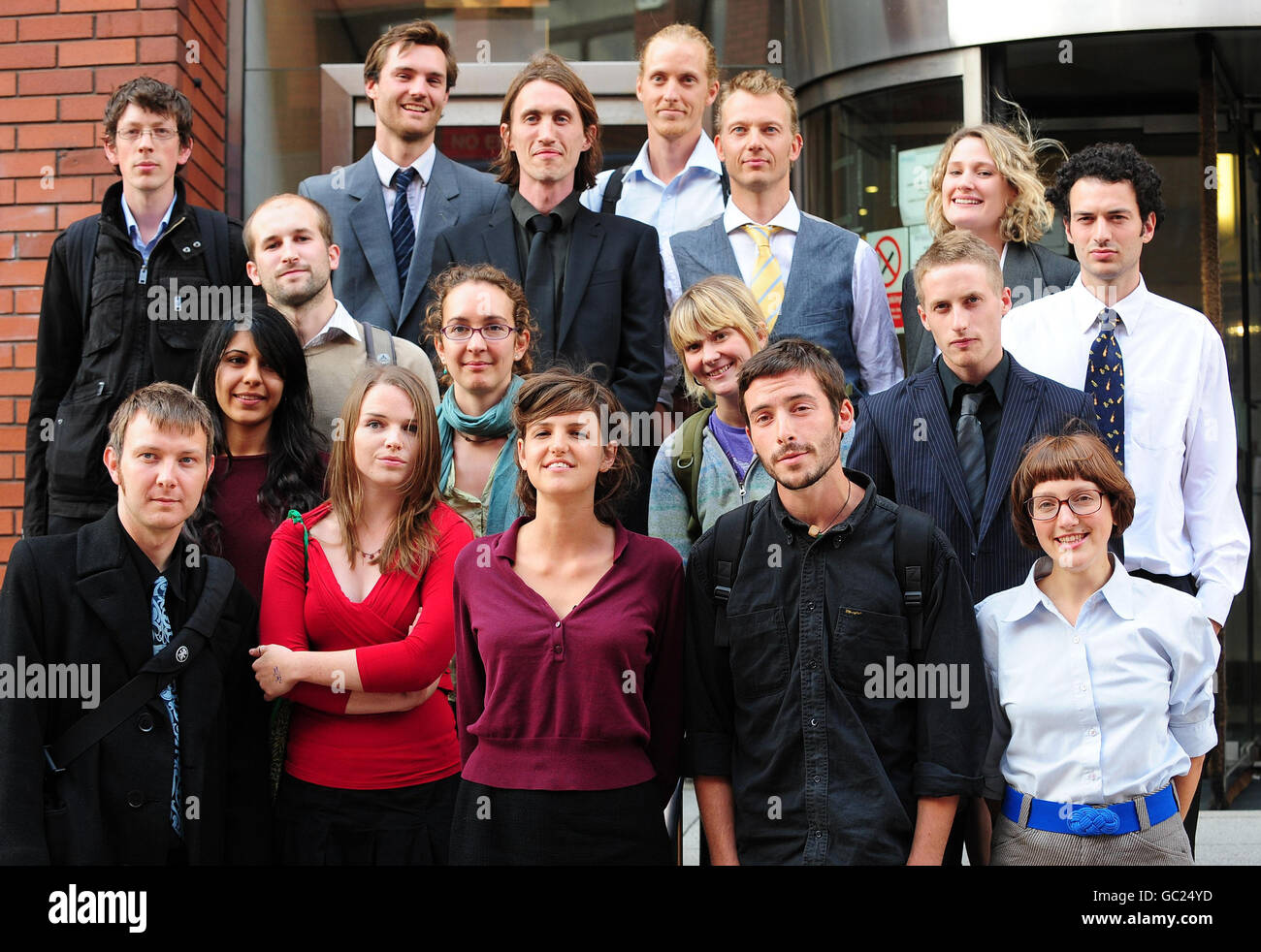Il cambiamento climatico manifestanti condannati Foto Stock
