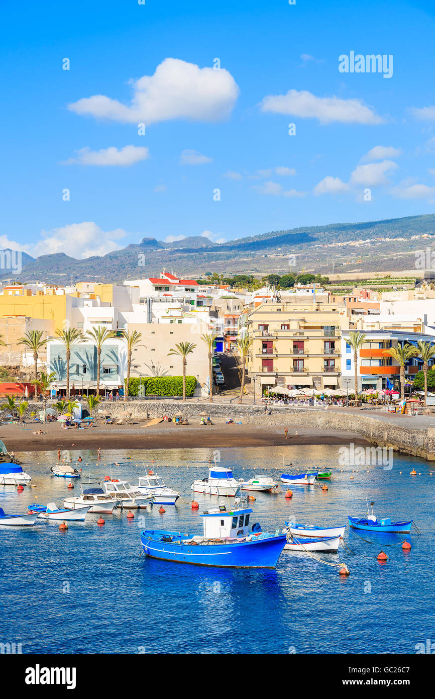 Tradizionali barche da pesca in San Juan porto, Tenerife, Isole Canarie, Spagna Foto Stock