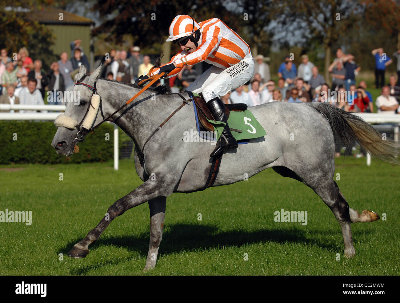 Il molo a dondolo guidato da Tom Scudamore finisce secondo nelle Multiple Bet con Betdaq Handicap Chase all'Uttoxeter Racecourse, Uttoxeter. Foto Stock