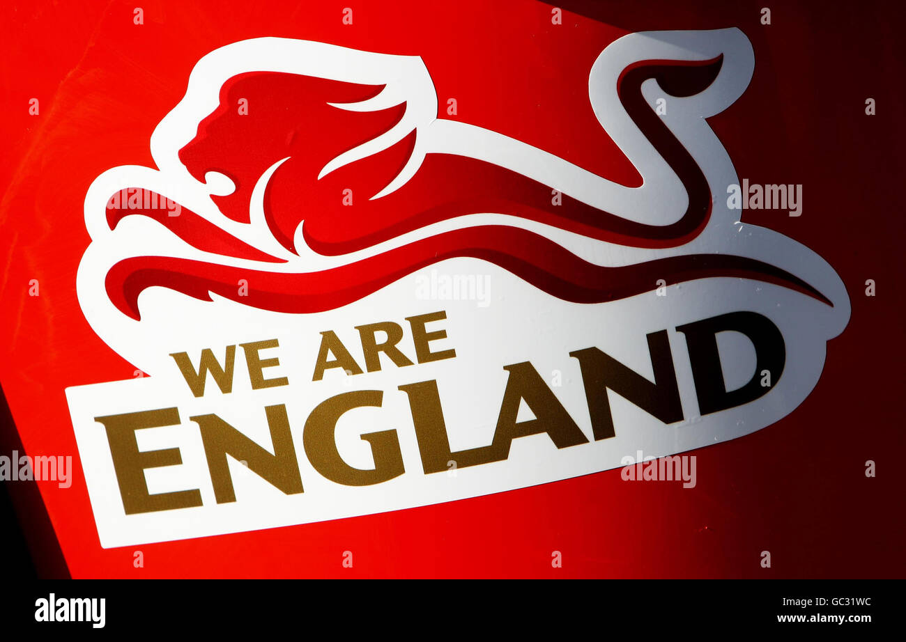 Dettaglio del logo per la nuova identità del marchio "We are England" per il team nazionale dei Giochi del Commonwealth in vista dei Giochi del Commonwealth di Delhi 2010. Foto Stock