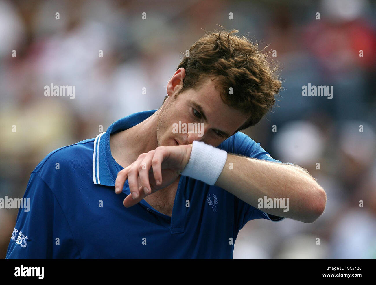 Tennis - 2009 US Open - 9° giorno - Flushing Meadows. Andy Murray della Gran Bretagna in seguito alla sua partita contro il croato Marin Cilic durante gli US Open a Flushing Meadows, New York, USA. Foto Stock
