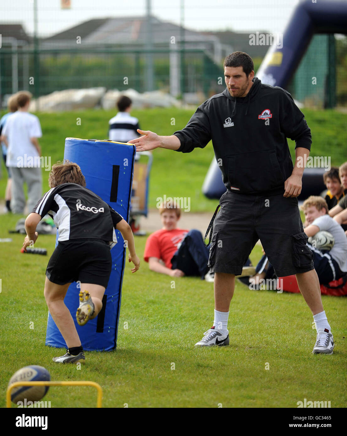 Rugby Union - Edinburgh Rugby visita Currie High School - Edimburgo Foto Stock