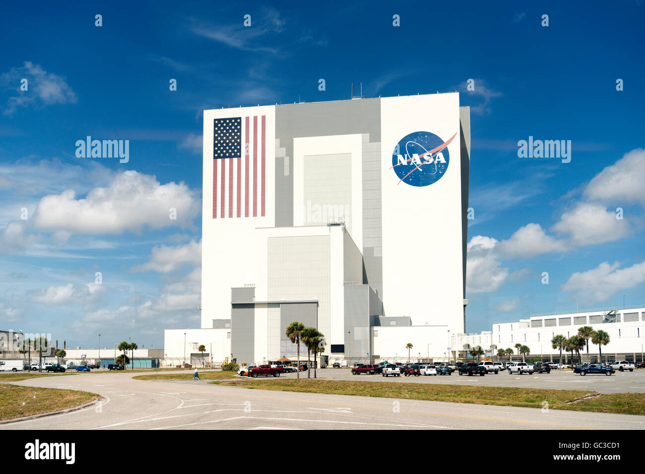Gruppo di veicoli Edificio, NASA Space Station, dal Kennedy Space Center di  Cape Canaveral, in Florida, Stati Uniti d'America Foto stock - Alamy