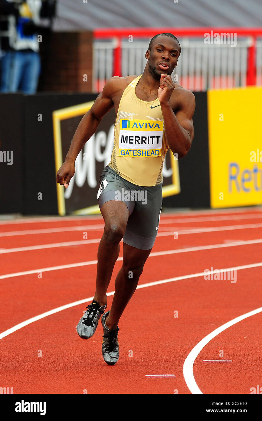 Atletica - Gran Premio di Aviva - Stadio Gateshead. Lachawn Merritt degli U.S.A. durante i 400 metri degli uomini Foto Stock