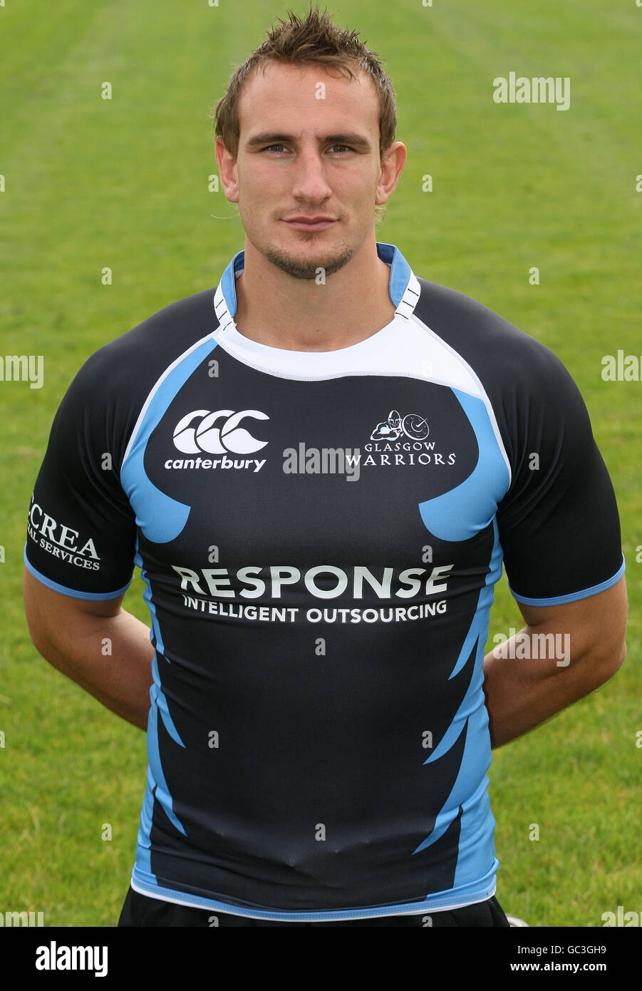 Rugby Union - Glasgow Warriors - Team Photocall - Whitecraigs Rugby Club. Colin Shaw, Glasgow Warriors Foto Stock