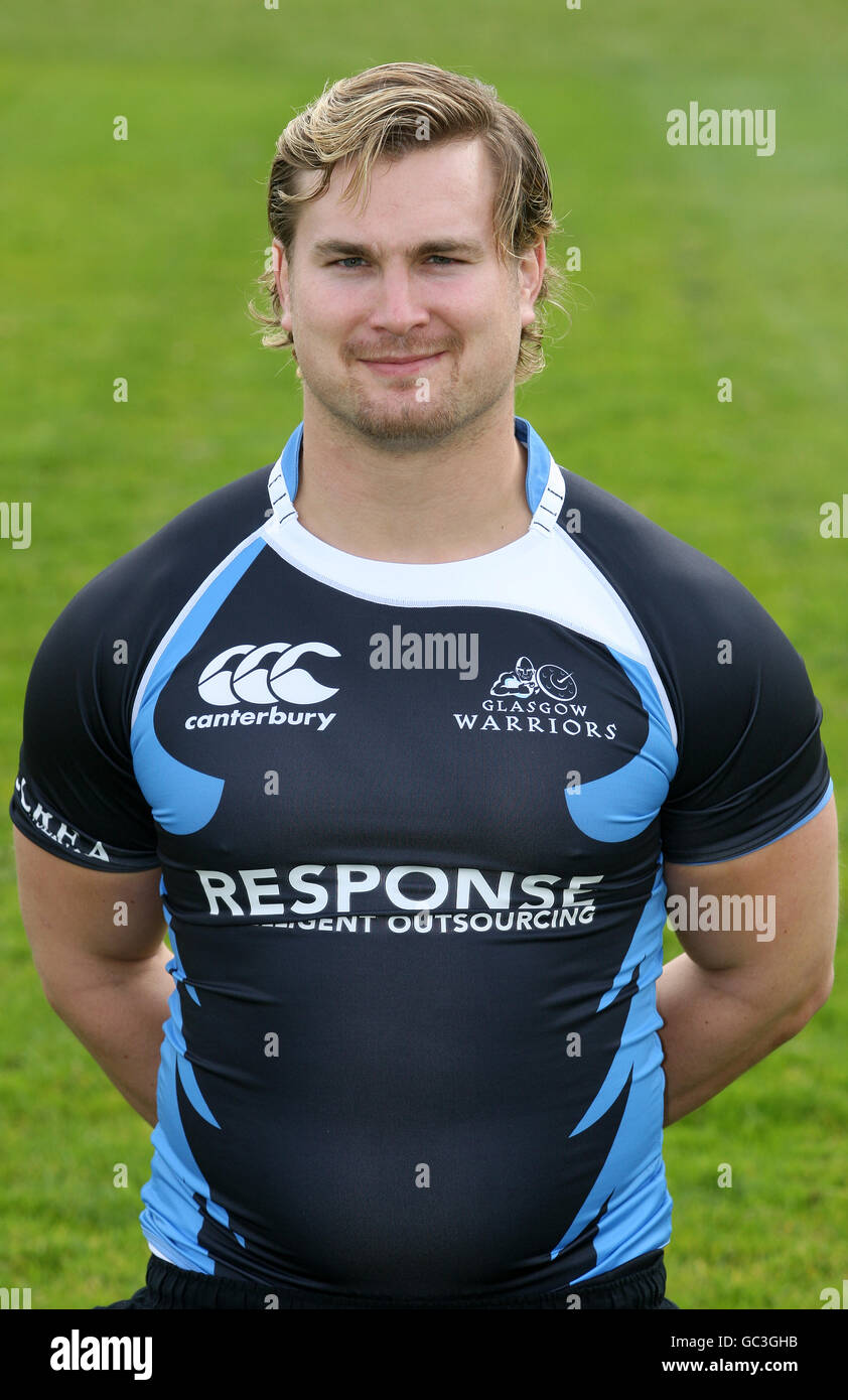 Rugby Union - Glasgow Warriors - Team Photocall - Whitecraigs Rugby Club. Fergus Thomson, Glasgow Warriors Foto Stock