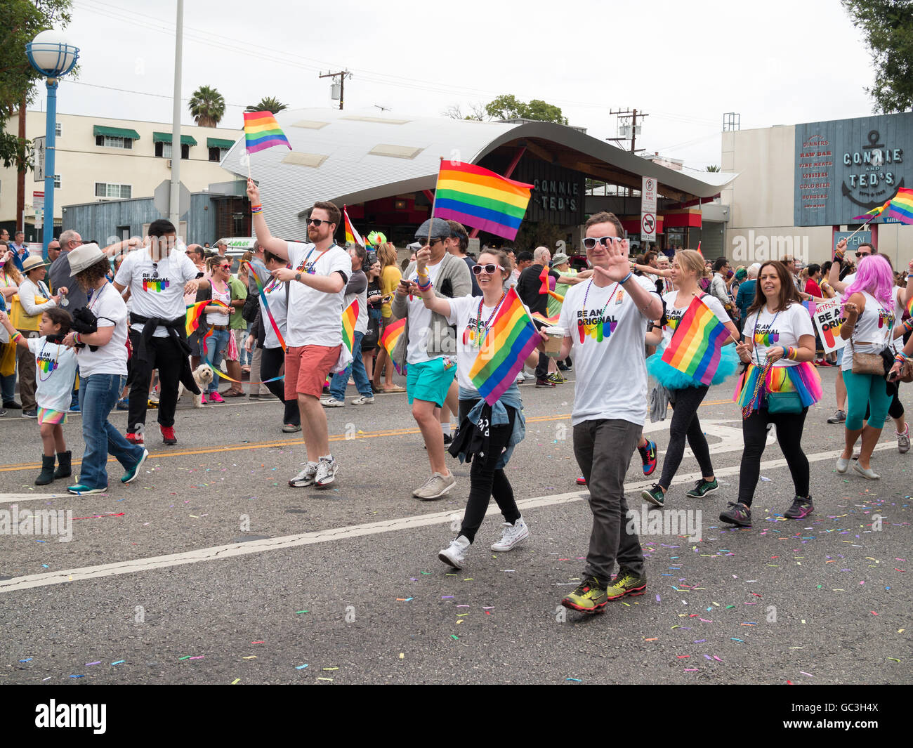 A sfilare in LA Pride Parade 2016 Foto Stock