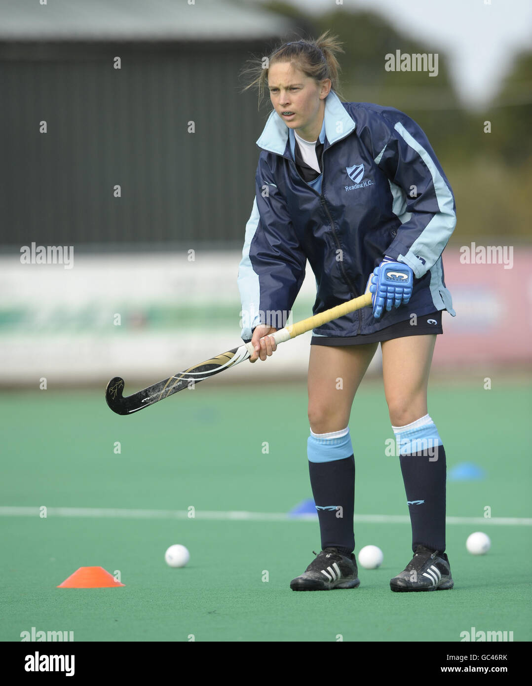 Hockey - Lega Inglese di Hockey - Lega Donna Premier - Canterbury / Reading - Polo Farm. Reading's Jo Ellis prima della loro partita della EHL Premier League alla Polo Farm di Canterbury, Kent. Foto Stock