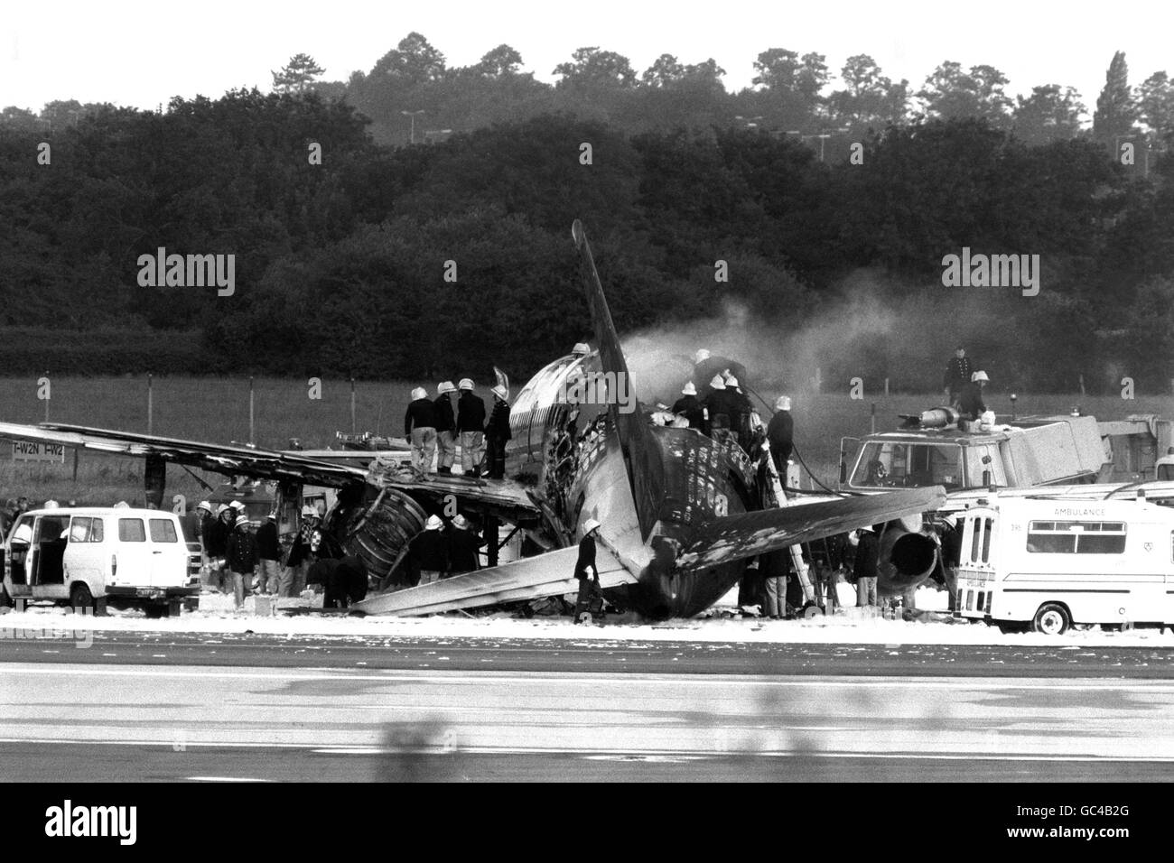 Le catastrofi e incidenti - Fire - British Airtours Boeing 737 - Aeroporto di Manchester Foto Stock