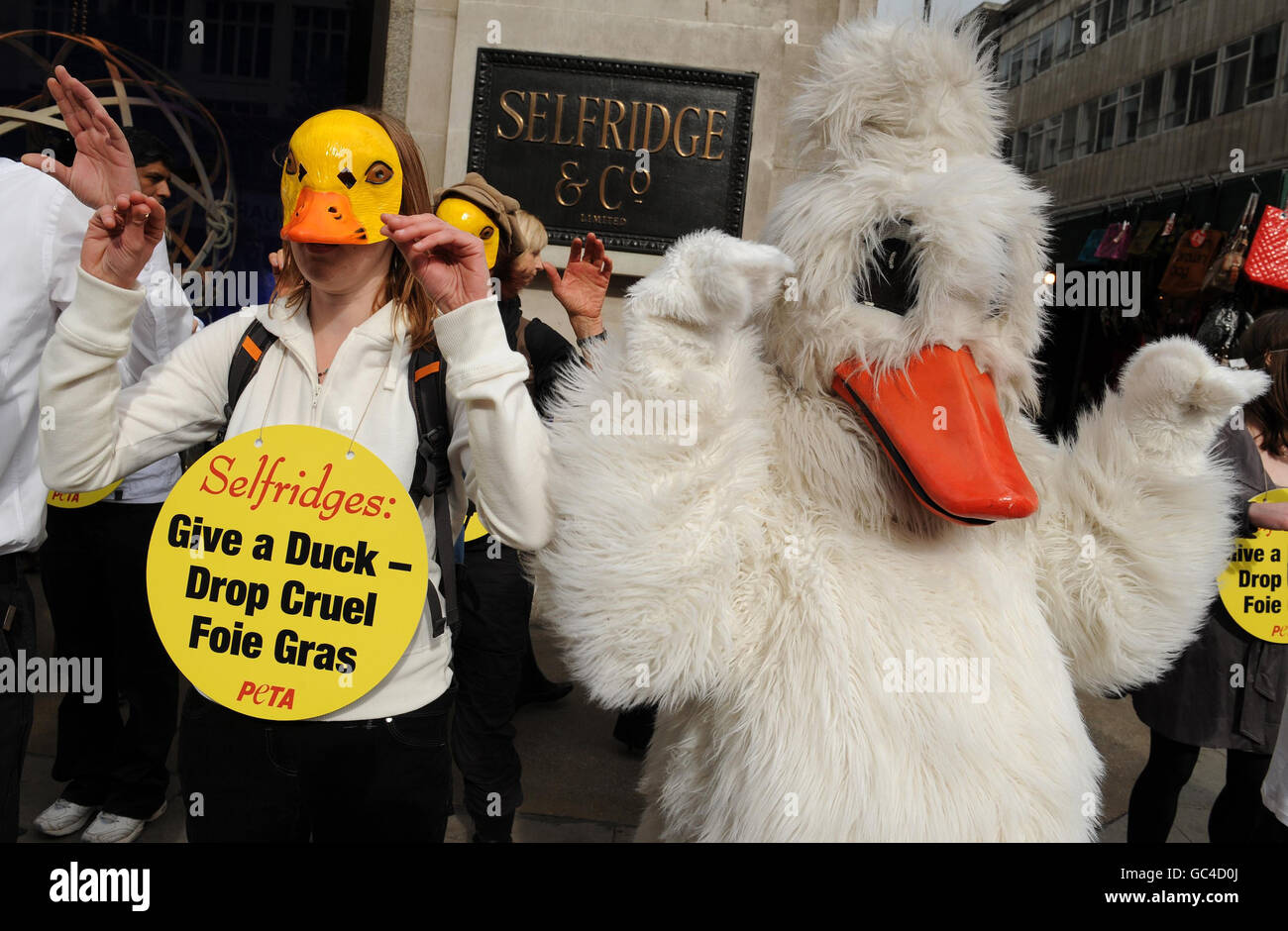 Peta dimostrare contro pate Foto Stock