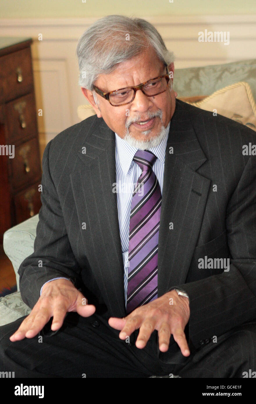 Alex Salmond incontra Arun Gandhi Foto Stock