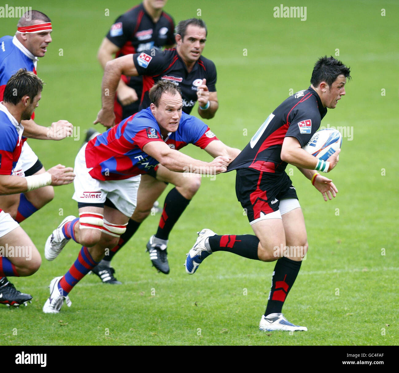 Rugby Union - European Challenge Cup - Pool Three - Saracens / Rugby Rovigo - Vicarage Road. Jake Sharp di Saracens attraversa la linea di Rovigo durante la partita della European Challenge Cup a Vicarage Road, Watford. Foto Stock