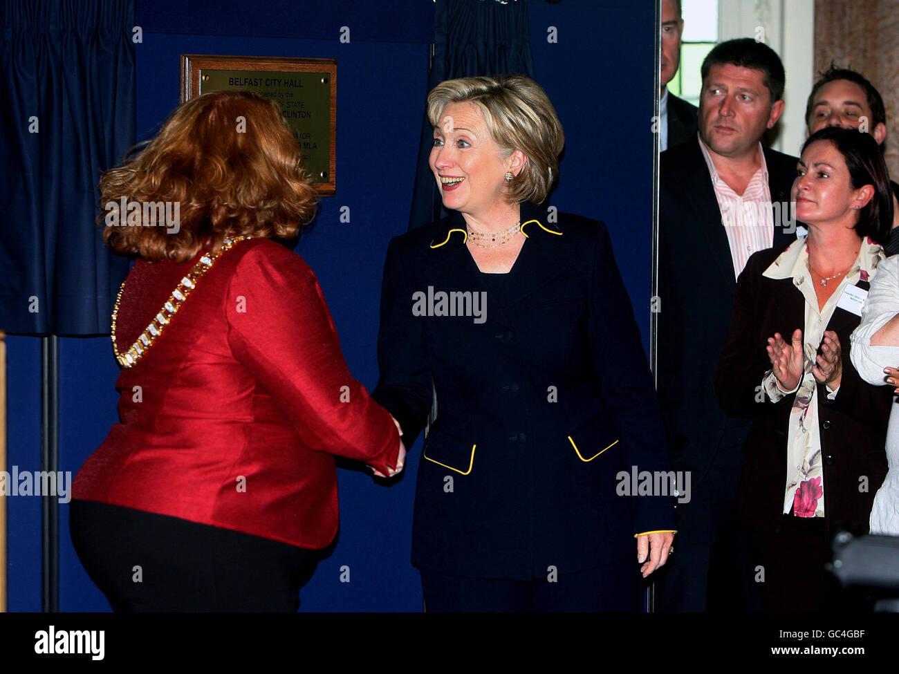 Hillary Clinton Europe tour Foto Stock