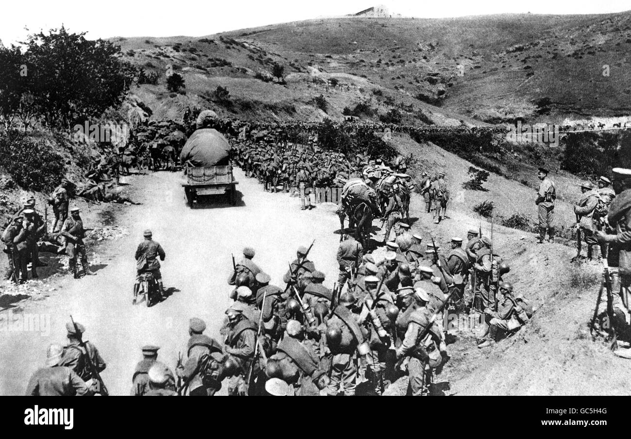 La Prima guerra mondiale - offensiva dei Balcani: TRUPPE RUSSE Foto Stock