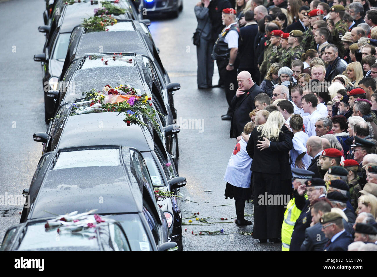 Il rimpatrio dei soldati morti Foto Stock