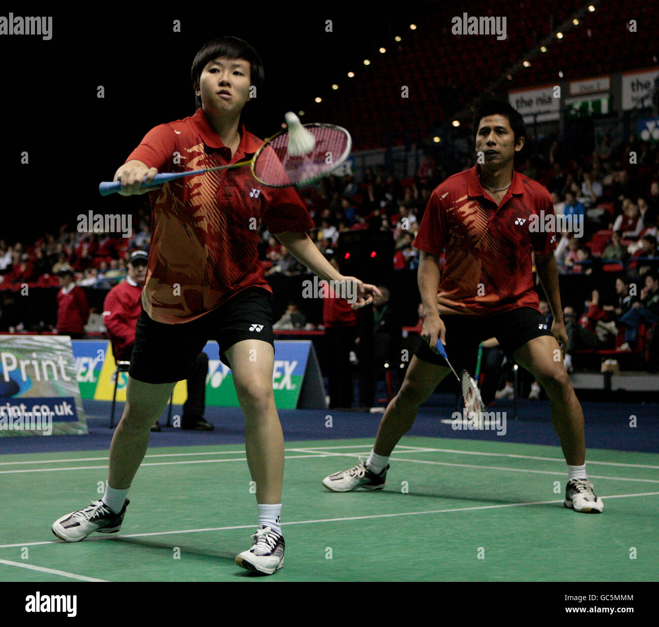Badminton - Yonex All England Open Championships 2009 - National Indoor Arena. Nova Widianto (a destra) e Lilyana Natsir in azione Foto Stock
