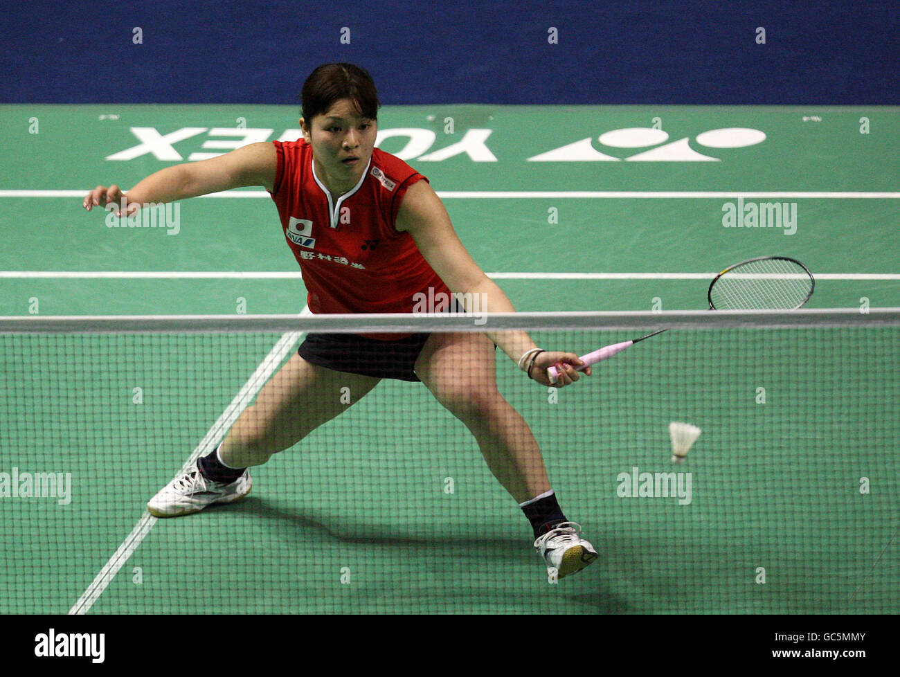 Badminton - Yonex All England Open Championships 2009 - National Indoor Arena. Il Giappone Taruno Megumi in azione Foto Stock