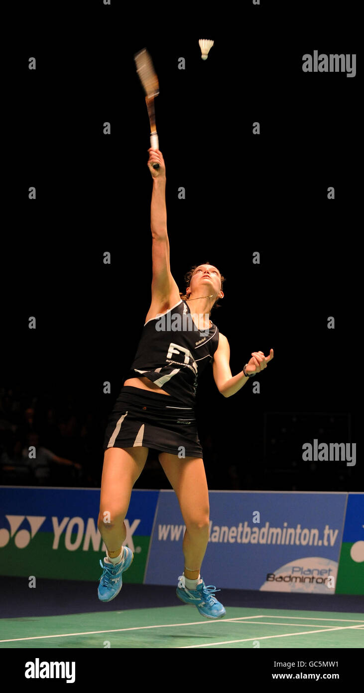 Badminton - Yonex All England Open Championships 2009 - National Indoor Arena. In Danimarca Tine Rasmussen in azione nella finale Womens Singles Foto Stock