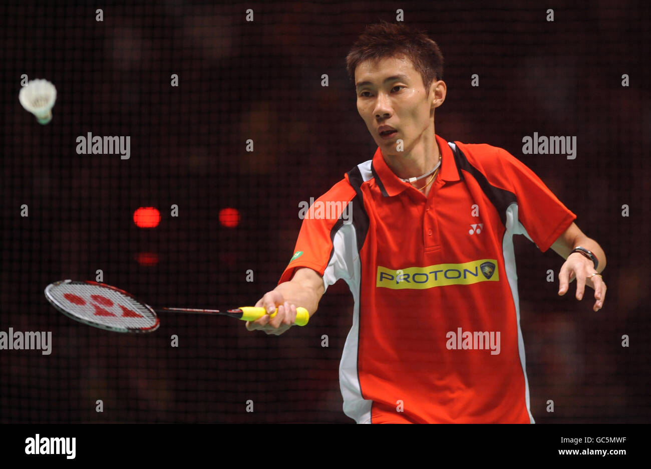 Badminton - Yonex All England Open Championships 2009 - National Indoor Arena. Lee Chong Wei in azione in Cina durante la finale Men's Singles Foto Stock