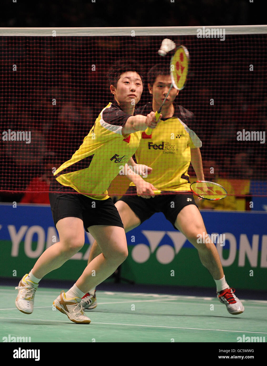 Cai Yun e fu Haifeng in azione nel Finale di Mens Doubles Foto Stock