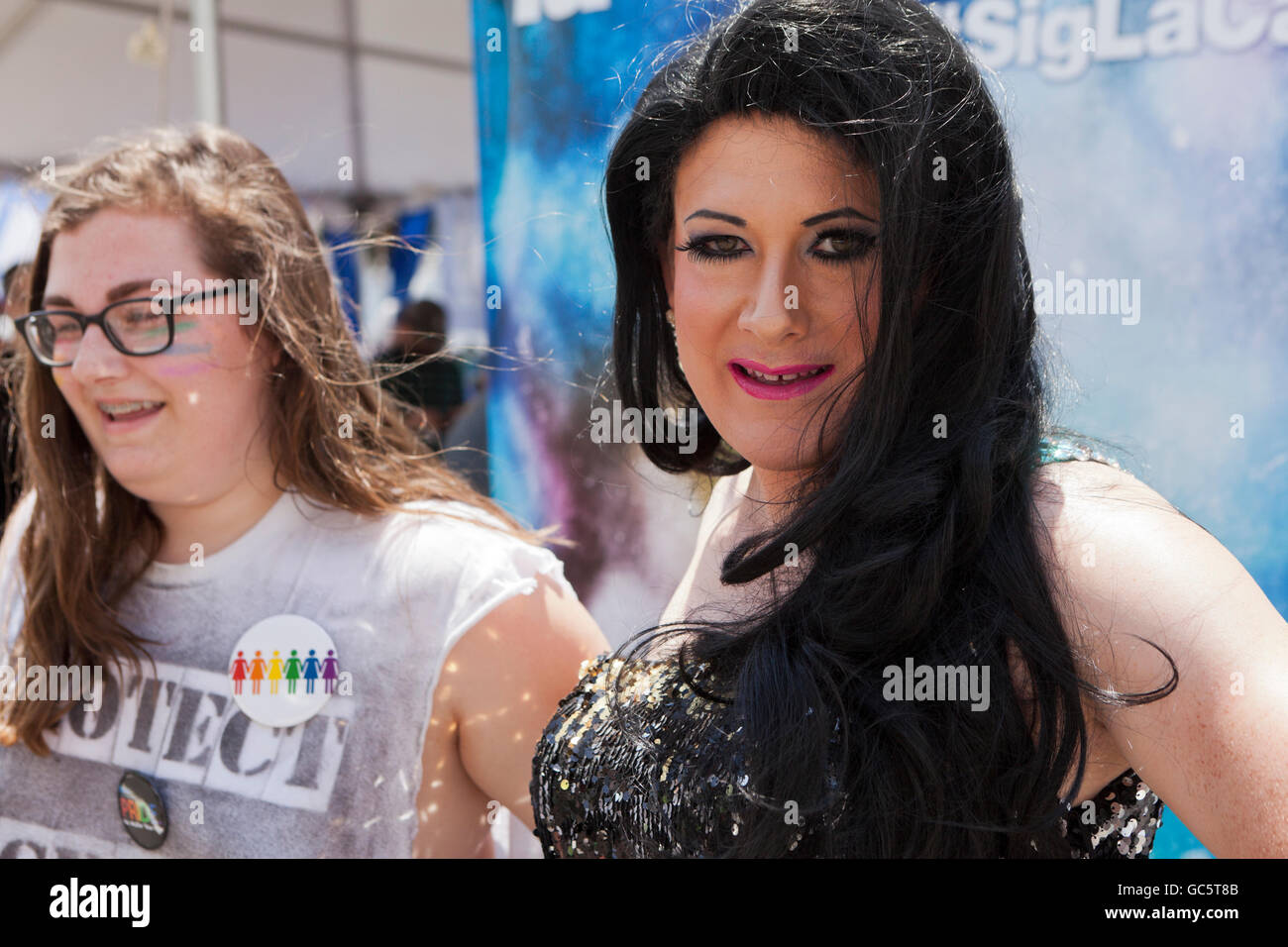 Drag queen a Gay Pride Festival - Washington DC, Stati Uniti d'America Foto Stock
