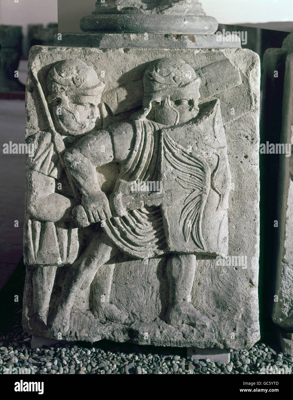 Belle arti, mondo antico impero romano, scultura, legionario romano, rilievo, circa 100 D.C. Medio Reno Museum, Mainz, Renania-Palatinato, Foto Stock