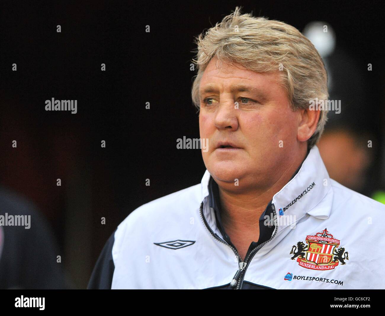 Calcio - Barclays Premier League - Sunderland / Arsenal - Stadio di luce. Steve Bruce, responsabile Sunderland Foto Stock