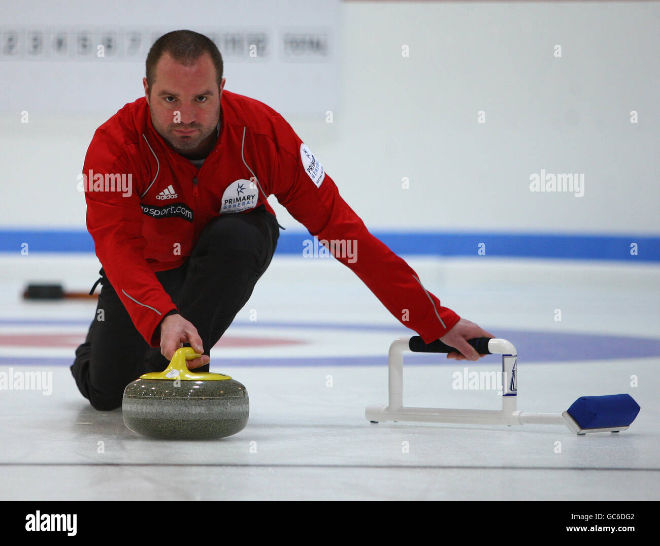 Il Curling - Gran Bretagna Media Day - Picco Centro di ghiaccio Foto Stock