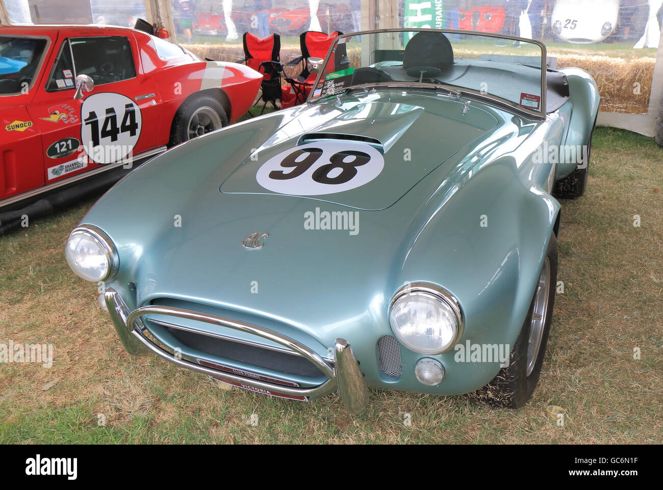 AC classic car display, British Automobile Manufacturing Company. Foto Stock