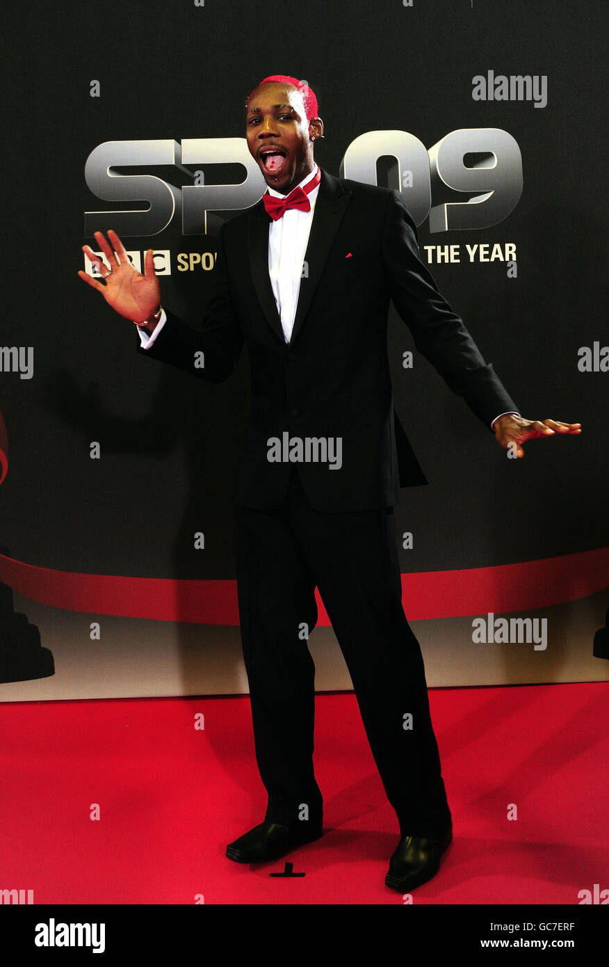 Triple Jumper Phillips Idowu arriva per i BBC Sports Personality of the Year Awards alla Sheffield Arena di Sheffield . Foto Stock