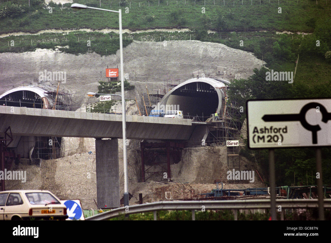 NUOVO BY-PASS STRADALE TRA FOLKESTONE E DOVER, CREATO A CAUSA DEL TUNNEL DEL CANALE. Foto Stock