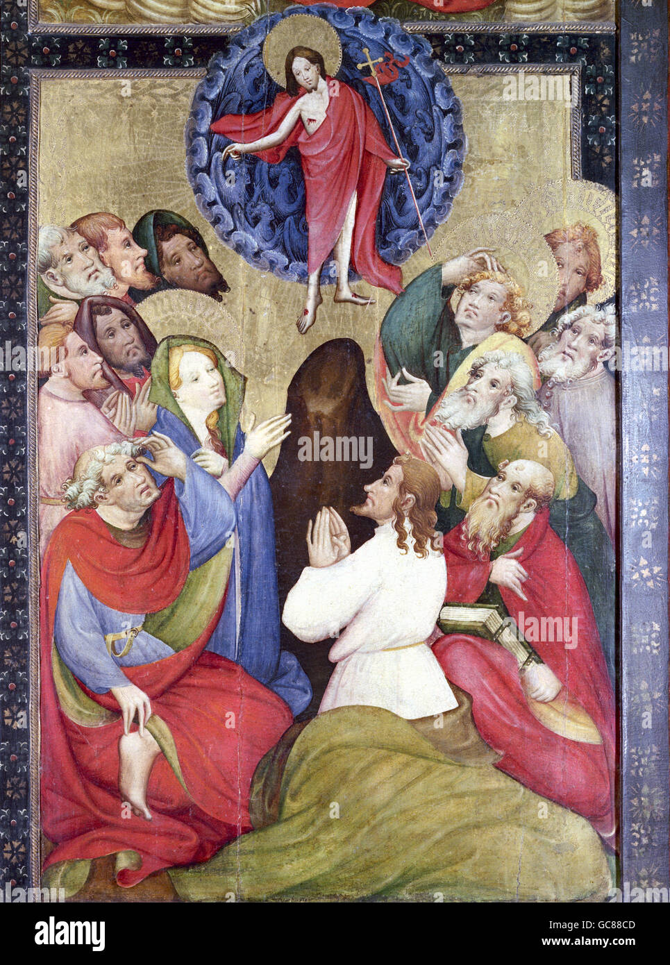 Belle Arti, pittura, ascensione di Cristo, artista sconosciuto, circa quattrocento, Gelnhausen, Germania, Foto Stock