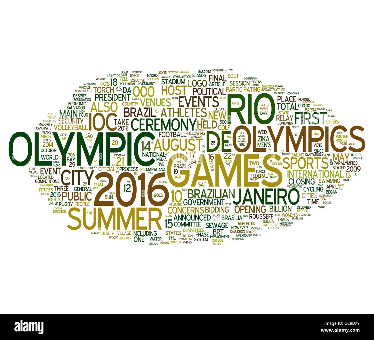Collage dei Giochi Olimpici di concetti di parola Foto Stock