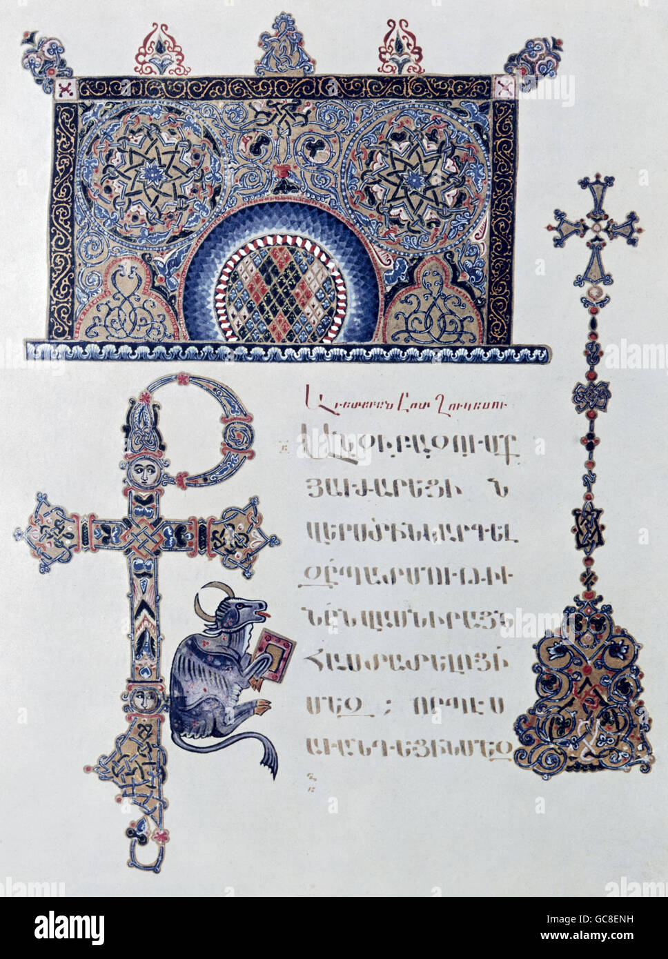 Belle arti, medioevo, Armenia, il Vangelo di Luca, miniaturizzati, Armeno vangelo libro, del XIII secolo, Freer Gallery, Washington DC, Foto Stock