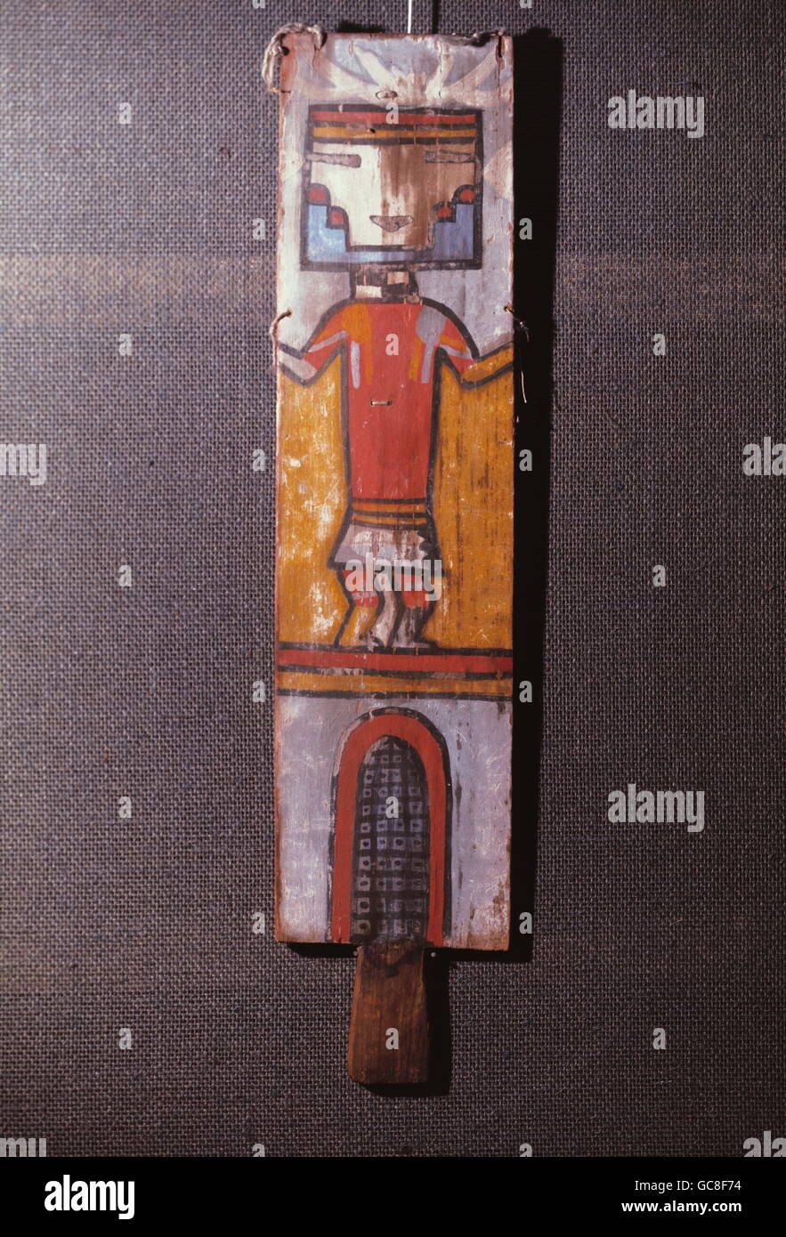 Belle arti, Nord America, pittura, Hopi dancing board, Arizona, Stati Uniti d'America, circa del XIX secolo, il Musee de l'Homme, Parigi, Foto Stock