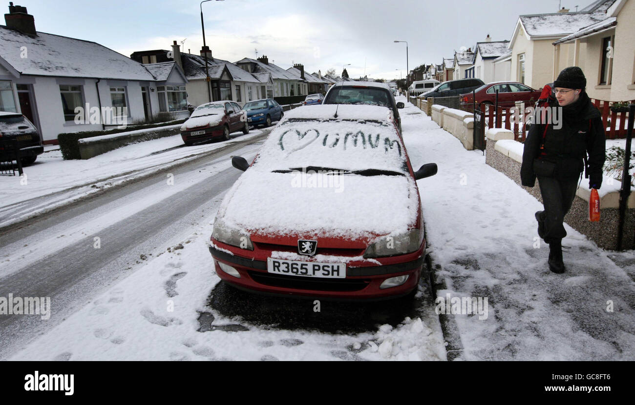 La scena di Edimburgo dopo la recente caduta della neve. Foto Stock