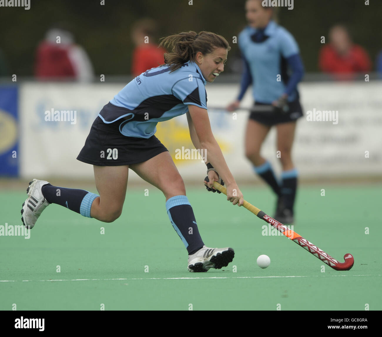 Hockey - EHL Premier League - Canterbury / Reading HC - Polo Farm. Reading's Emily Maguire durante la loro partita della EHL Premier League alla Polo Farm di Canterbury, Kent, 17 ottobre 2009. Foto Stock