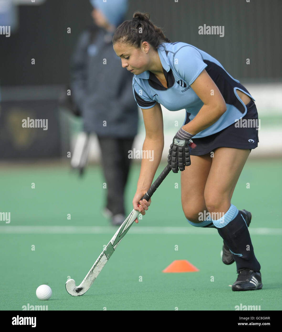 Hockey - EHL Premier League - Canterbury / Reading HC - Polo Farm. Reading's Josie Inverdale prima della partita della EHL Premier League alla Polo Farm di Canterbury, Kent, 17 ottobre 2009. Foto Stock