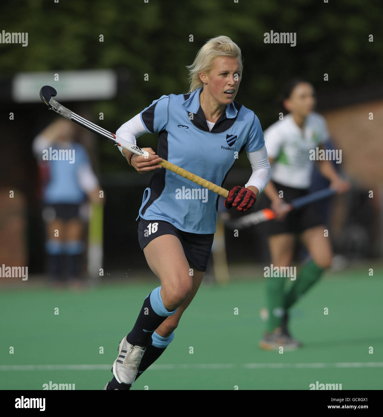 Alex Danson di Reading durante la loro partita della EHL Premier League a Polo Farm, Canterbury, Kent, il 17 ottobre 2009. Foto Stock