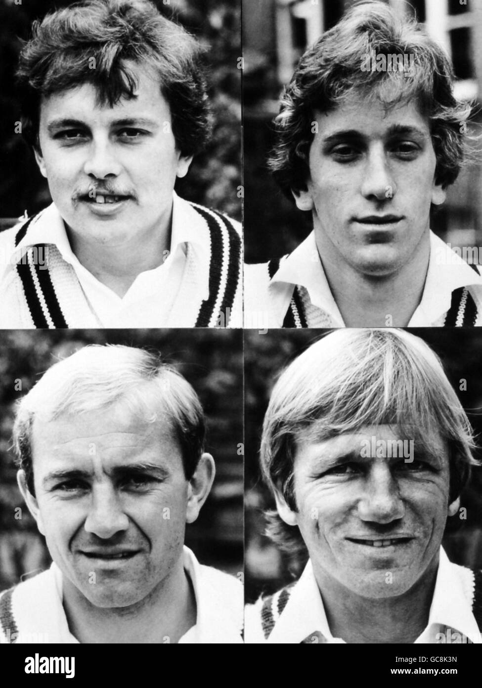 Ian Gould (in alto a sinistra), Kevin James (in alto a destra), Graham Barlow (in basso a sinistra) e Clive Radley. Foto Stock