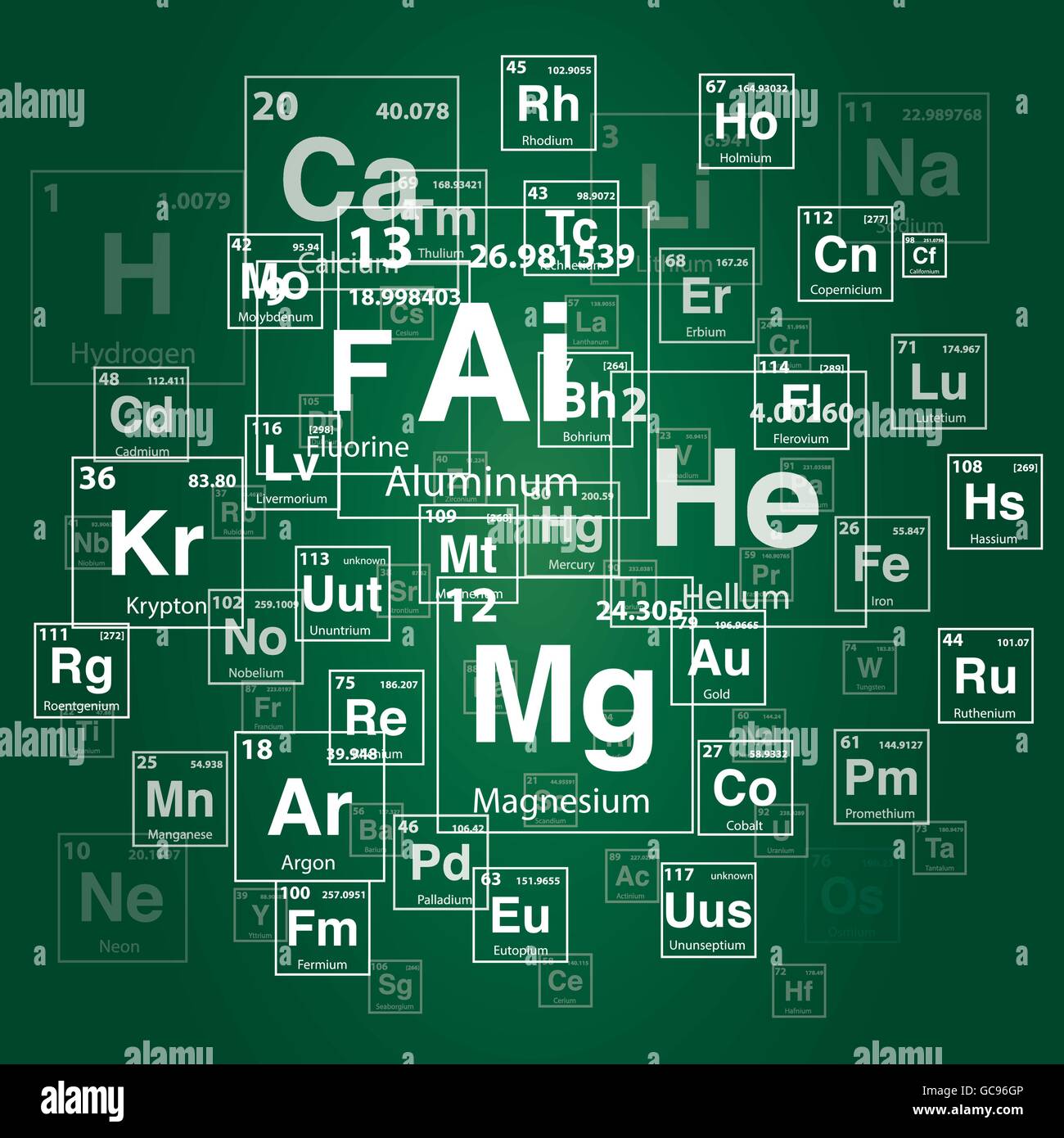 Tavola periodica degli elementi. Immagine di sfondo Illustrazione Vettoriale