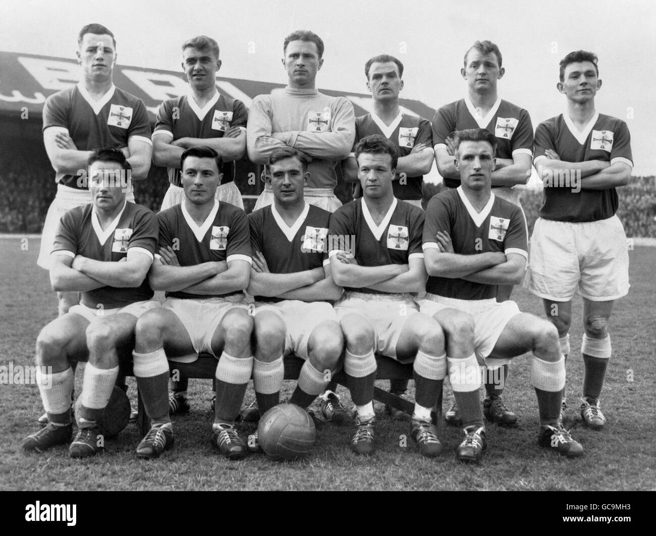 Calcio - partite nazionali - Irlanda del Nord v Galles - Ninian Park - Cardiff - 1958 Foto Stock