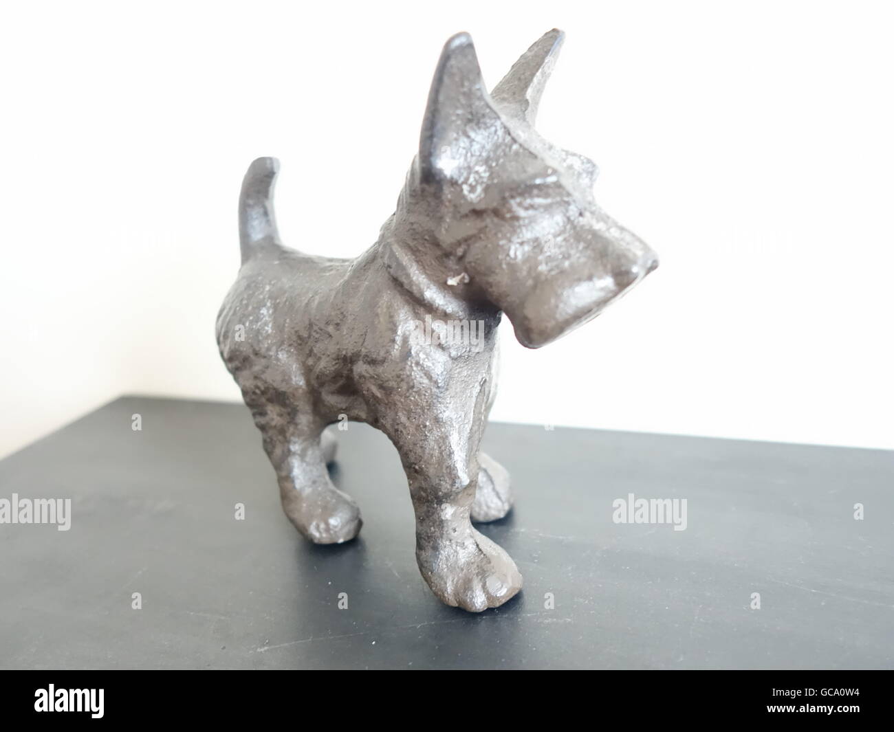 Un argento Scottie Dog Foto Stock
